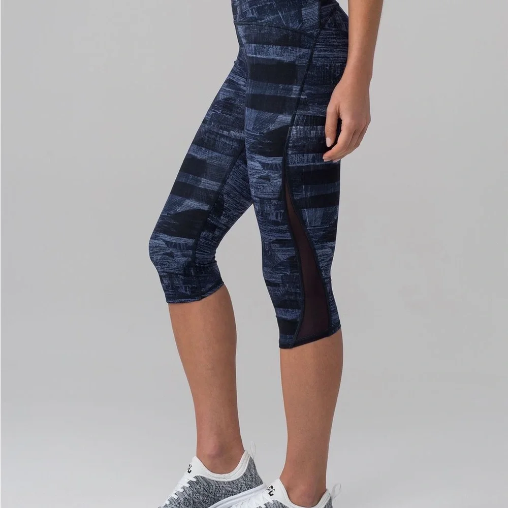 Lululemon Athletica Blue High-Waisted Capri Leggings